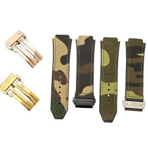 25x19mm Canvas Fabric Camo Strap for Hublot Big Bang/Classic Fusion Series 45mm