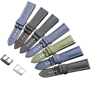 Canvas with Leather Strap for Blancpain Fifty Fathoms – 23mm