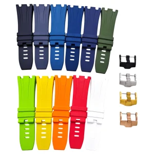FKM gummibånd til Audemars Piguet AP Royal Oak Offshore 15710, 15703, 26400, 26045 – 28/30 mm gummireimer bgstraps.com FKM gummibånd til Audemars Piguet AP Royal Oak Offshore 15710, 15703, 26400, 26045 – 28/30 mm