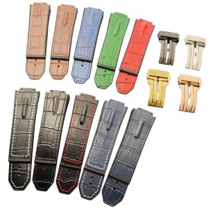 Leather over Rubber Strap for Hublot King Power Series – 29x19mm