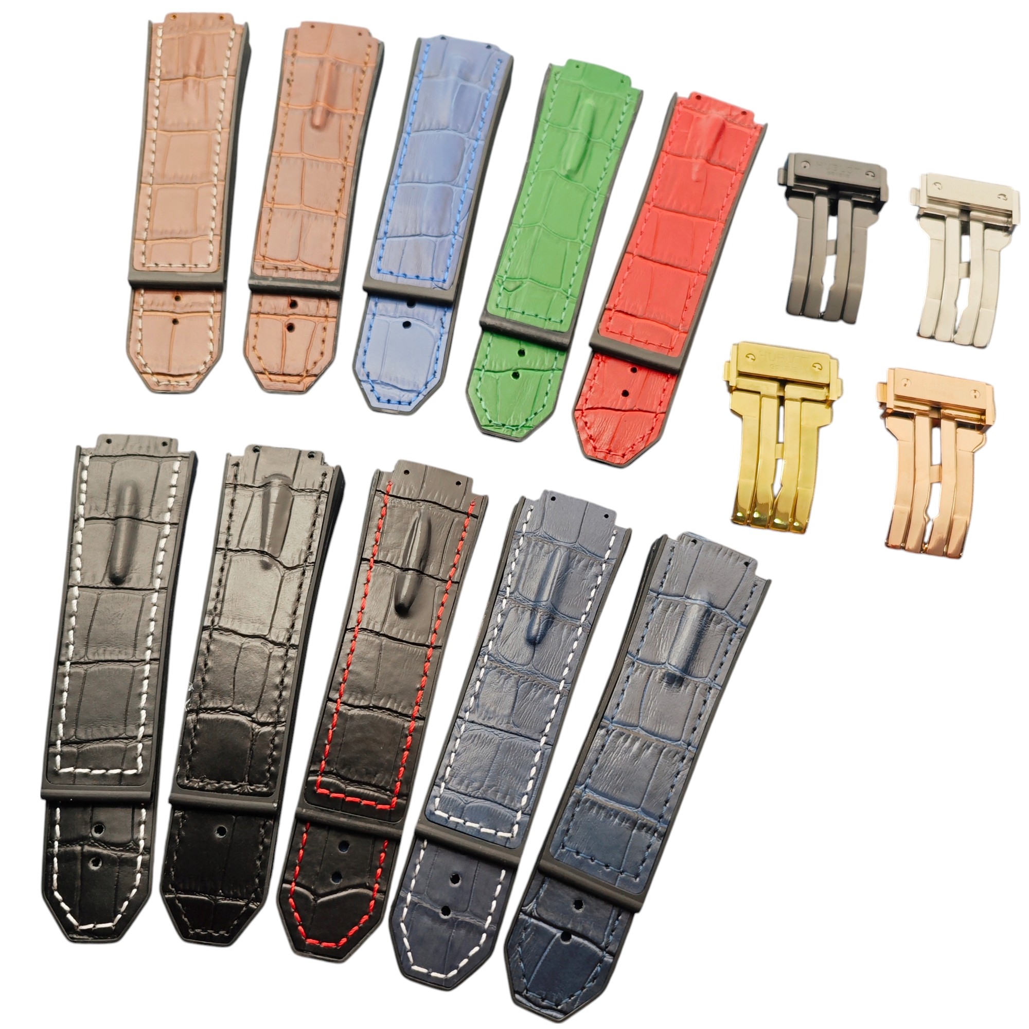 Aftermarket Leather Band for Hublot Big Bang Series – 25x17mm Leather Straps Luxury Rubber, Leather & Metal Watch Straps
