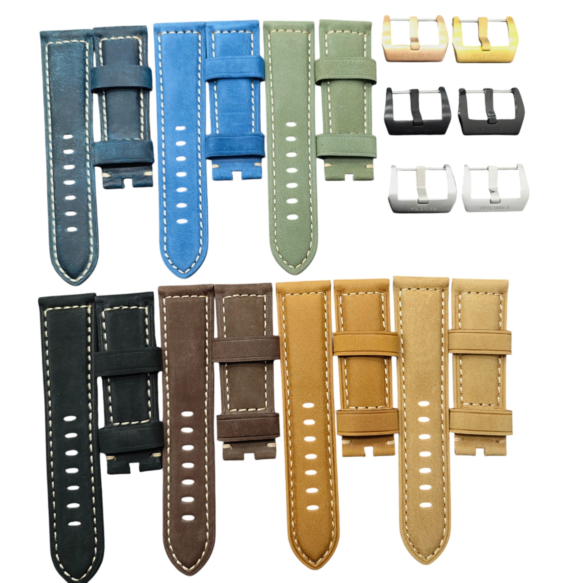 Genuine Suede Leather Strap for 47mm Panerai Luminor – 26mm Leather Straps Luxury Rubber, Leather & Metal Watch Straps