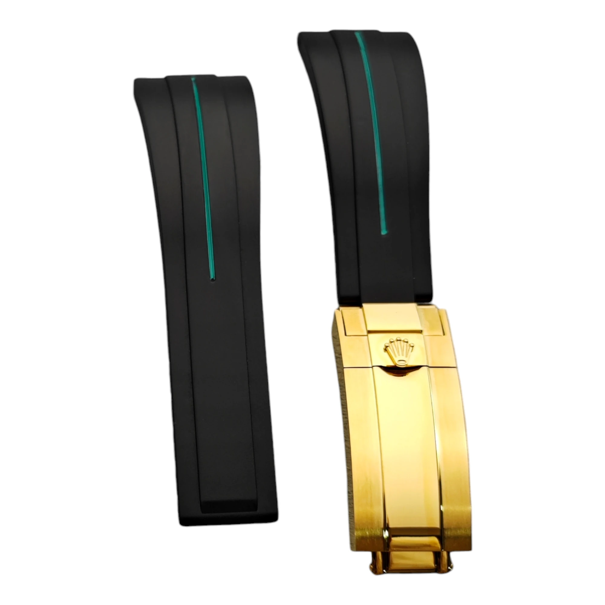 Curved End Rubber Strap for Rolex Submariner Daytona GMT Series – 20mm Rubber Straps Luxury Rubber, Leather & Metal Watch Straps