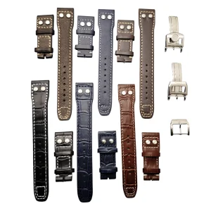Aftermarket Genuine Leather Strap for IWC Big Pilot, Mark 18, Spitfire, TOP GUN – 21mm,22mm
