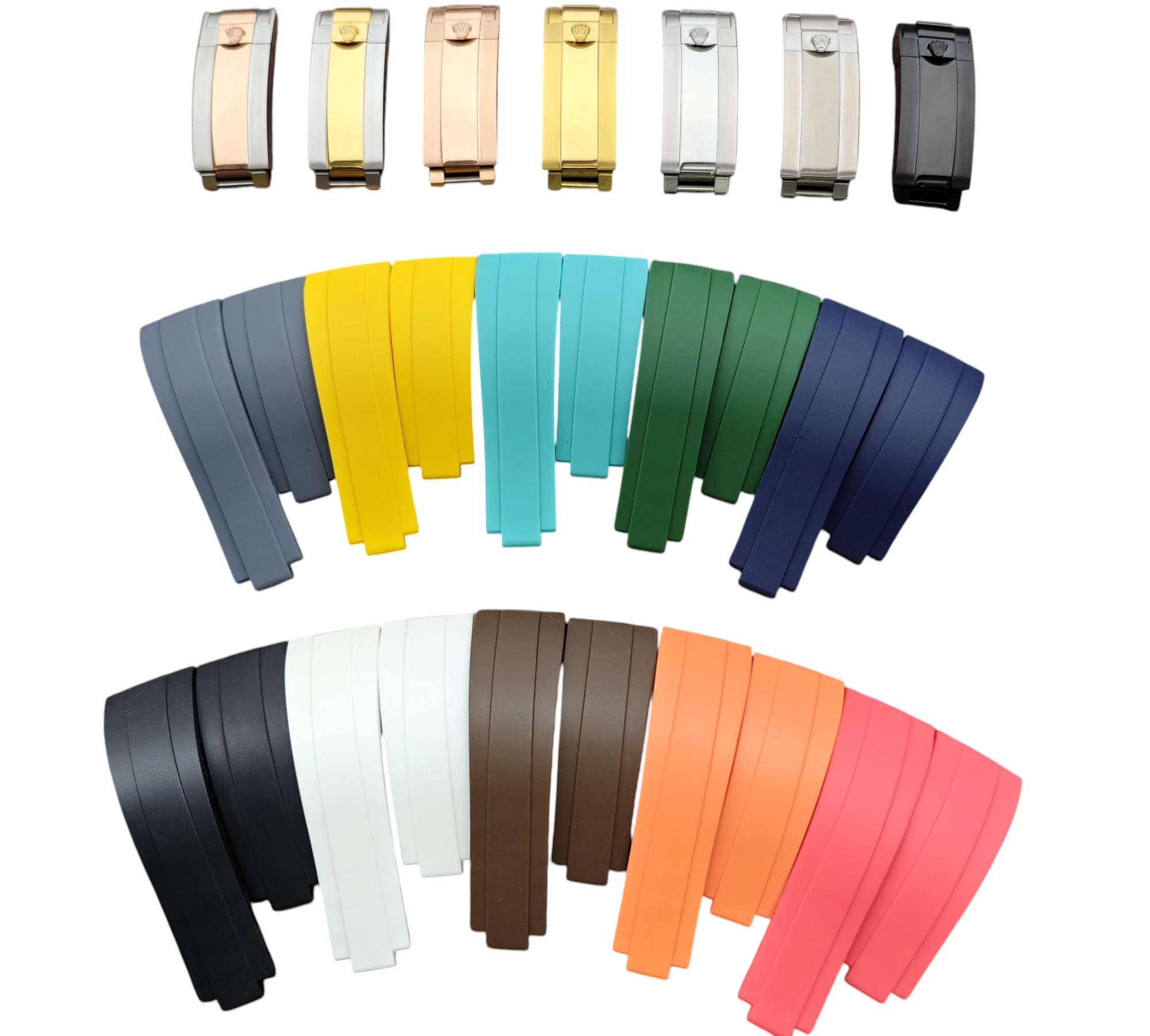 FKM Rubber Strap with End Links for Rolex Daytona, Submariner, GMT – 20mm Rubber Straps Luxury Rubber, Leather & Metal Watch Straps
