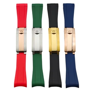 Rubber Strap with Curved End for Rolex Daytona, Submariner, GMT Watches – 20mm