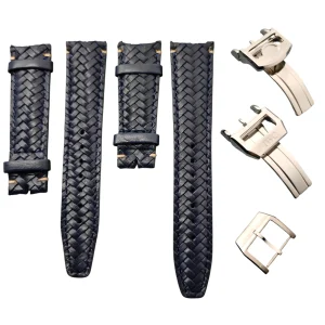 Woven Leather Strap for IWC Portugieser, Portofino, Spitfire, Mark 18 – 20mm,22mm